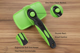 Self-cleaning slicker brush shown from multiple angles