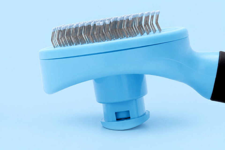 Pink handle steel needle brush for pet grooming