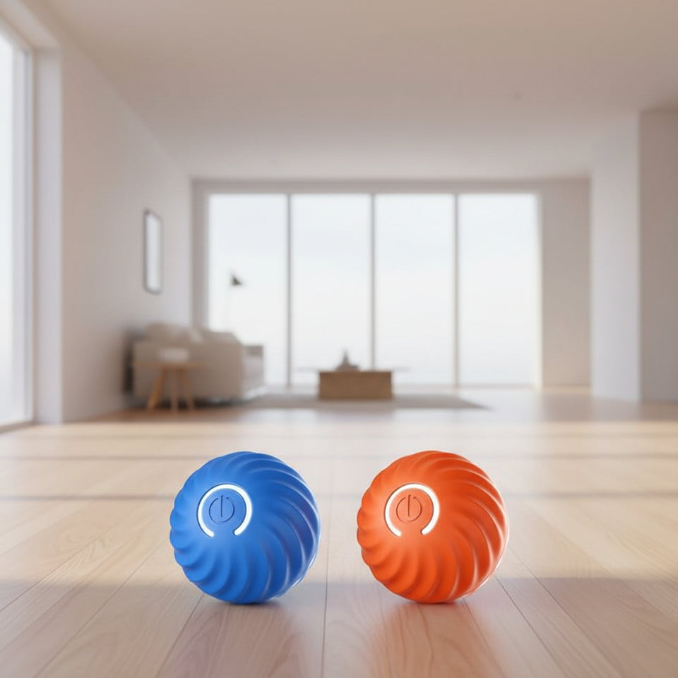Automatic motion USB electric pet ball bouncing and rolling on the floor