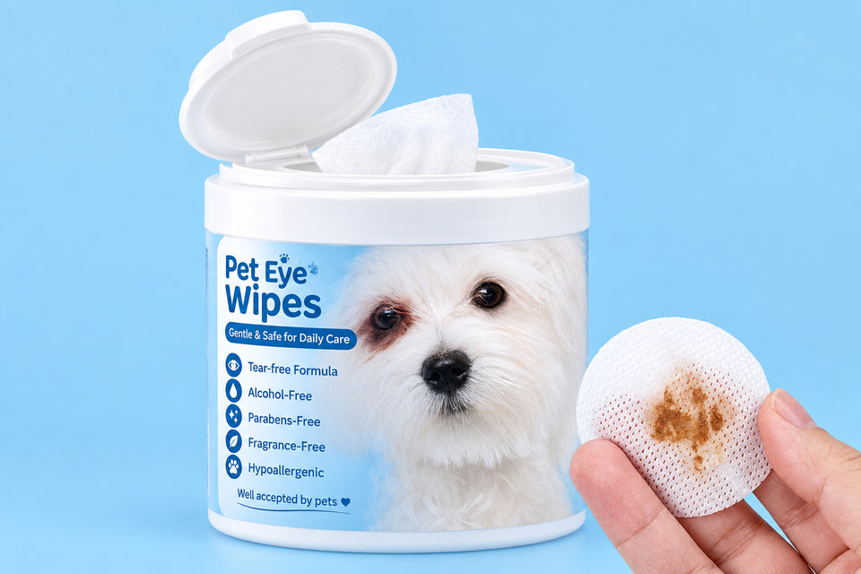 Tear stain wipes tub with lift-open lid design