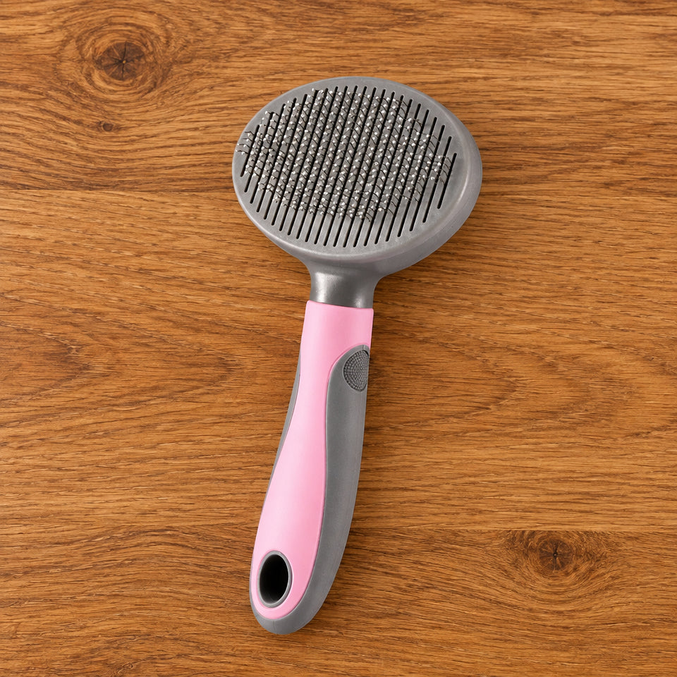 Blue handle steel needle brush for pet grooming