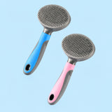 Blue and pink steel needle brushes for pets