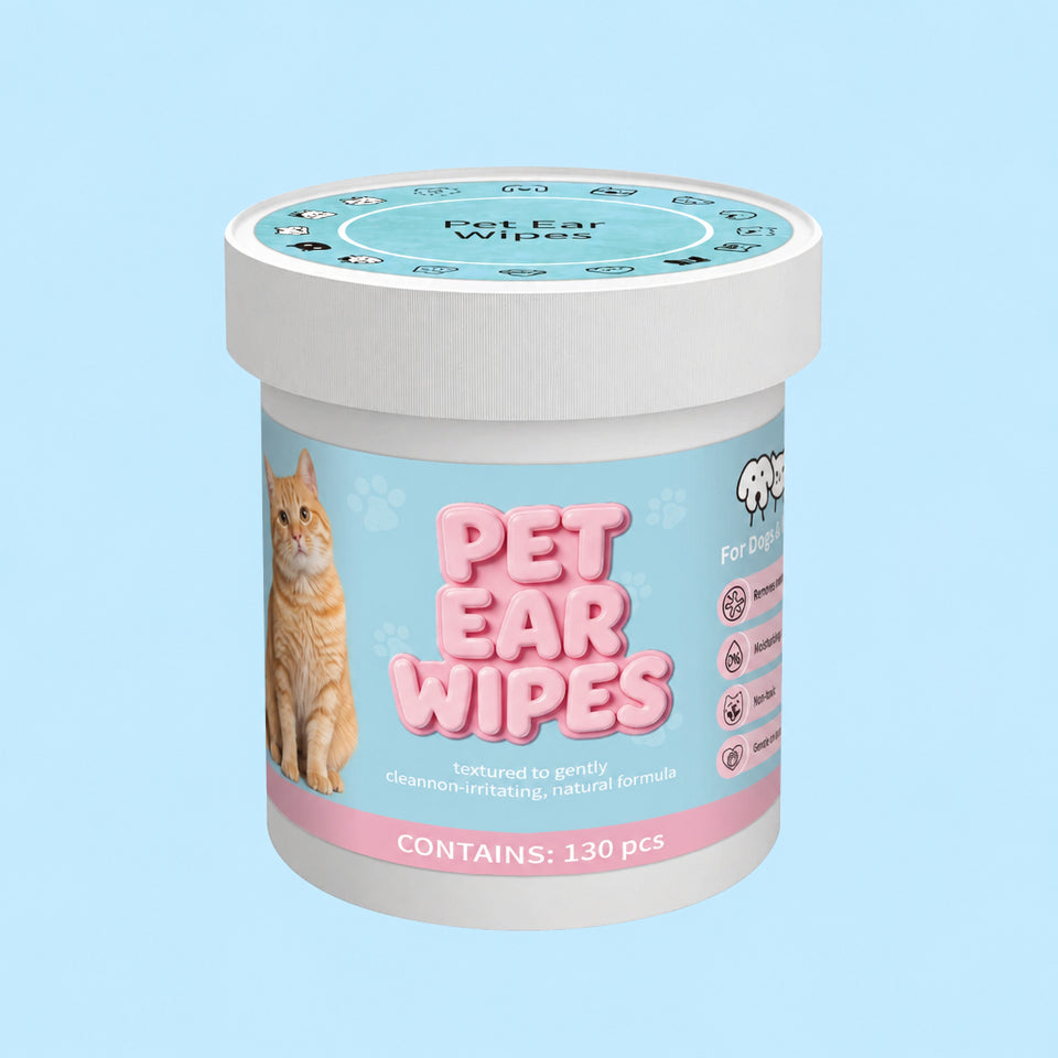 Blue tub of pet tear stain remover wipes