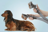 Close-up of soft bristle head on pet grooming vacuum attachment