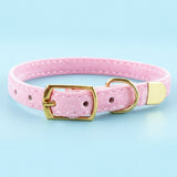 soft-velvet-cat-collar-pinkjpgPink soft flocking cat collar with gold metal buckle
