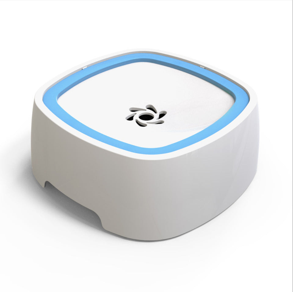 Front view of modern white automatic pet water fountain